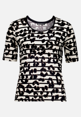 Print-T-Shirt mit Rundhalsausschnitt  / Vorderseite