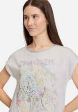 Rundhals-Shirt mit Placement / Detailbild