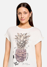 Printshirt mit Ärmelaufschlag / Detailbild