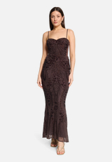 Abendkleid mit Pailletten / Modellfoto Vorderseite