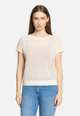 Lochstrick-Pullover ohne Arm / Modellfoto Vorderseite