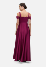 Abendkleid schulterfrei / Modellfoto Rückseite