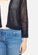 Grobstrickjacke mit Lochmuster / Detailbild