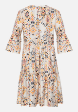 Stufenkleid mit Print / Rückseite