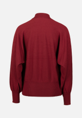 Feinstrickpullover mit Stehkragen / Rückseite