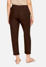Leinenhose unifarben / Modellfoto Rückseite