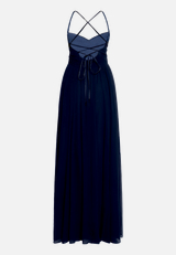 Abendkleid mit Plissee / Rückseite