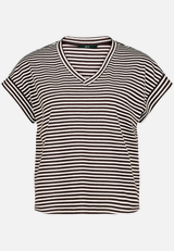Shirt  gestreift mit V-Ausschnitt  / Vorderseite
