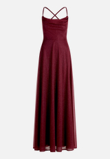Abendkleid mit Wasserfallausschnitt / Vorderseite