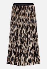 Plisseerock Midi mit Leoprint / Vorderseite