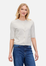 Strick-Cardigan mit Knopfleiste / Modellfoto Vorderseite