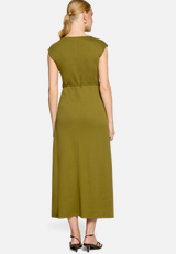 Jerseykleid  Maxi mit Bindegürtel / Modellfoto Rückseite