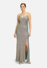 Abendkleid figurbetont / Modellfoto Vorderseite (Outfit)
