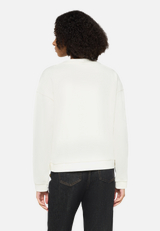 Sweatshirt mit Rippbündchen / Modellfoto Rückseite