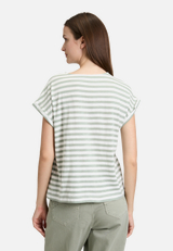 Ringelshirt mit Rundhalsausschnitt / Modellfoto Rückseite