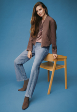 Wideleg Jeans mit Used Waschung  / Imagebild
