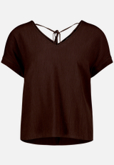 T-Shirt  mit V-Ausschnitt und Bindedetail  / Vorderseite