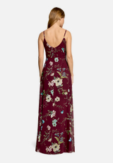 Abendkleid mit Muster / Modellfoto Rückseite