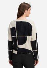 Strickpullover mit Jacquard / Modellfoto Rückseite