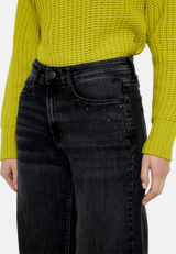 High Waisted-Jeans mit Strass / Detailbild