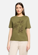 Baumwollshirt mit Rundhalsausschnitt / Modellfoto Vorderseite