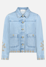 Jeansjacke mit Stickerei / Vorderseite