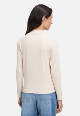 Langarm-Shirt mit Kragen / Modellfoto Rückseite