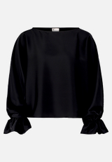 Satin-Bluse mit Fledermausärmeln / Vorderseite