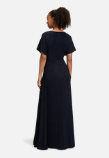 Abendkleid im Glitzer-Look / Modellfoto Rückseite