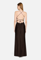 Abendkleid rückenfrei / Modellfoto Rückseite