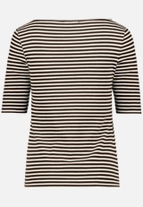 Ringelshirt  mit U-Boot Ausschnitt  / Rückseite