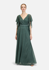 Abendkleid im Glitzer-Look / Modellfoto Vorderseite
