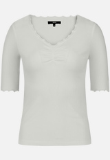 T-Shirt mit gerafftem Ausschnitt / Vorderseite