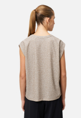 Glitzer-Shirt mit Rundhalsausschnitt / Modellfoto Rückseite