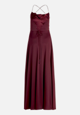Abendkleid mit Wasserfallausschnitt / Rückseite