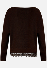 Strickpullover mit Spitzenkante / Rückseite