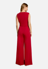 Jumpsuit mit weitem Bein / Modellfoto Rückseite