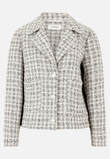 Tweedblazer mit aufgesetzten Taschen / Vorderseite