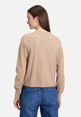 Strick-Cardigan mit Reißverschluss / Modellfoto Rückseite
