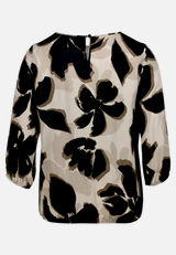 Schlupfbluse  3/4 Arm mit Blumen  / Rückseite