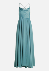 Abendkleid mit Wasserfallausschnitt / Vorderseite