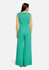 Jumpsuit mit weitem Bein / Modellfoto Rückseite
