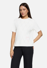Kurzarm-Shirt mit Rundhalsausschnitt / Modellfoto Vorderseite