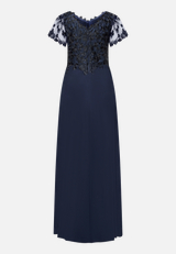 Abendkleid mit Stickerei / Rückseite