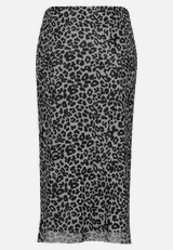 Bleistiftrock mit Leoprint / Rückseite