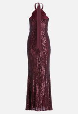 Abendkleid im Glitzer-Look / Rückseite