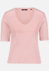 Basic-T-Shirt mit V-Ausschnitt / Vorderseite