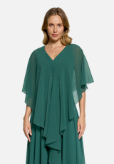 Chiffonstola mit Volant / Modellfoto Vorderseite