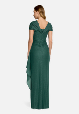 Abendkleid im Glitzer-Look / Modellfoto Rückseite