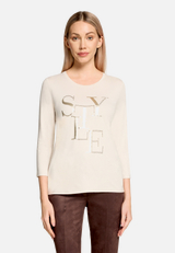 Basic Shirt mit Placement / Modellfoto Vorderseite